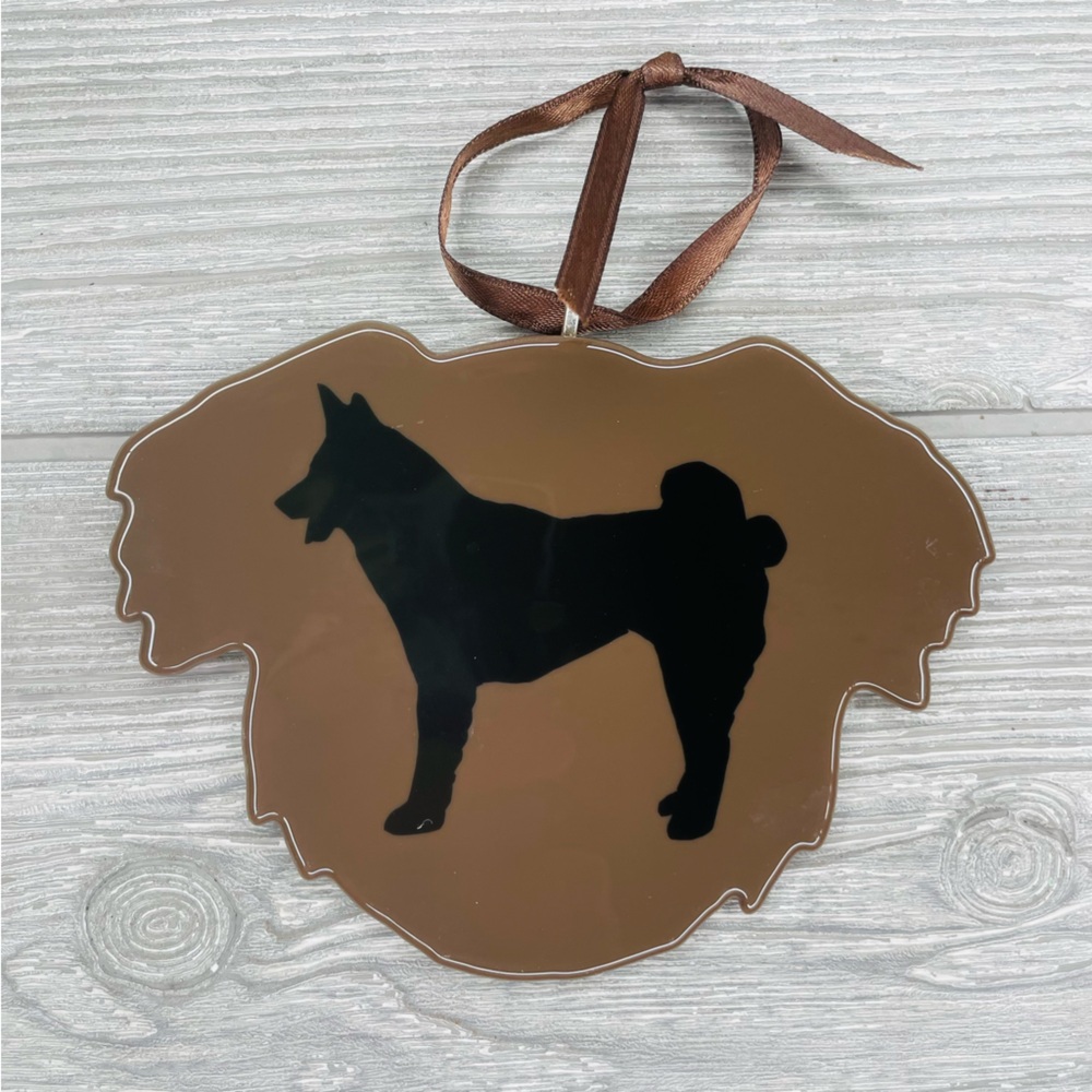 Stained glass sun catcher Shiba Inu dog coaster decoration orniment art handmade